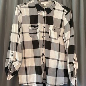 Black and White Plaid Top